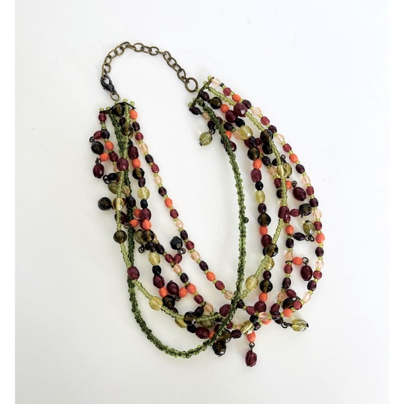 Artisan Multi Strand Beaded Choker Necklace - Picture 3 of 5